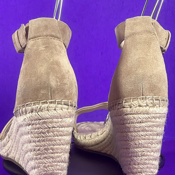 Vince Camuto‎ Womens 11 Beige Suede Meddrina Ankle Strap Espadrille Wedge Sandal - Picture 5 of 10